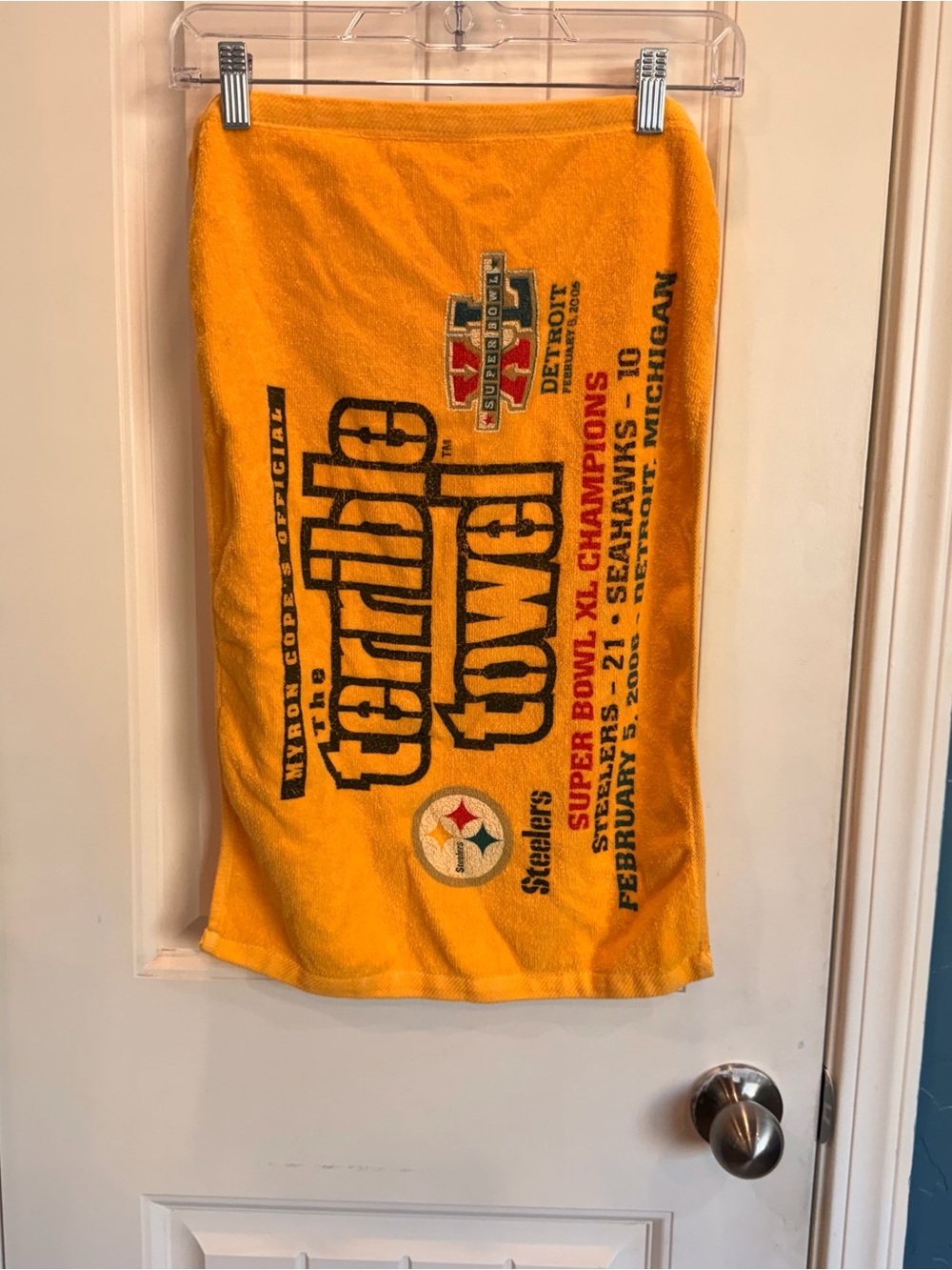 2006 Steelers Super Bowl XL Champions Terrible Towel McArthur Cotton